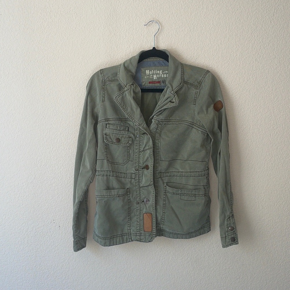 HOLDING HORSES Olive Green Utility Jacket